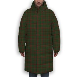 ScotsTee Shop Scottish Macnaughton Hunting Premium Tartan Long Down Jacket Winter White Duck Down Plaid