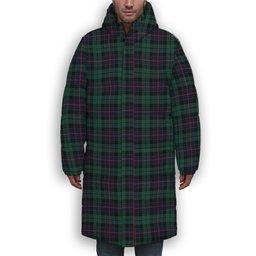 ScotsTee Shop Scottish Morrison Hunting Modern Premium Tartan Long Down Jacket Winter White Duck Down Plaid