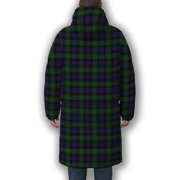 ScotsTee Shop Scottish Rose Hunting Premium Tartan Long Down Jacket Winter White Duck Down Plaid