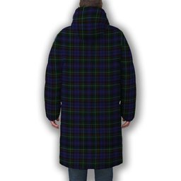 ScotsTee Shop Scottish Sempill Premium Tartan Long Down Jacket Winter White Duck Down Plaid