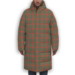 ScotsTee Shop Scottish McIntosh Ancient Premium Tartan Long Down Jacket Winter White Duck Down Plaid