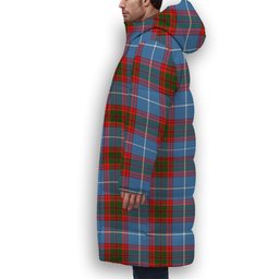 ScotsTee Shop Scottish Sydserf Premium Tartan Long Down Jacket Winter White Duck Down Plaid