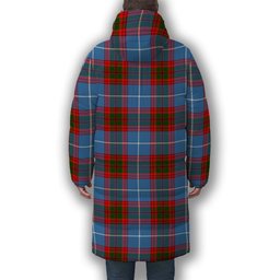 ScotsTee Shop Scottish Sydserf Premium Tartan Long Down Jacket Winter White Duck Down Plaid