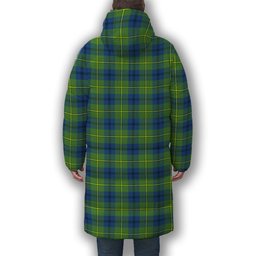 ScotsTee Shop Scottish Johnston Ancient Premium Tartan Long Down Jacket Winter White Duck Down Plaid