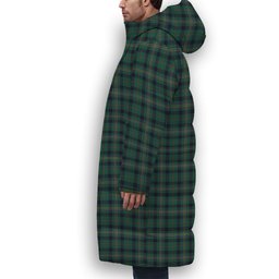 ScotsTee Shop Scottish Kennedy Modern Clan Premium Tartan Long Down Jacket Winter White Duck Down Plaid