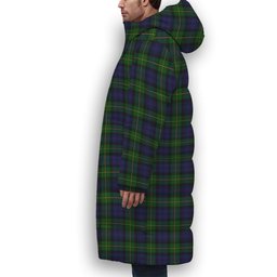 ScotsTee Shop Scottish Gordon Premium Tartan Long Down Jacket Winter White Duck Down Plaid