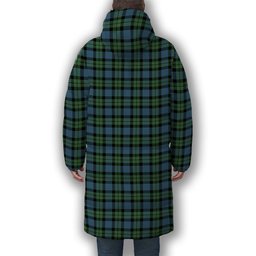 ScotsTee Shop Scottish MacKay Ancient Premium Tartan Long Down Jacket Winter White Duck Down Plaid