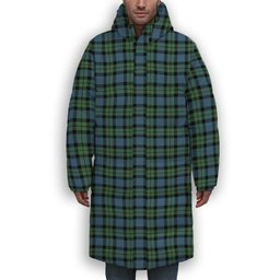 ScotsTee Shop Scottish MacKay Ancient Premium Tartan Long Down Jacket Winter White Duck Down Plaid