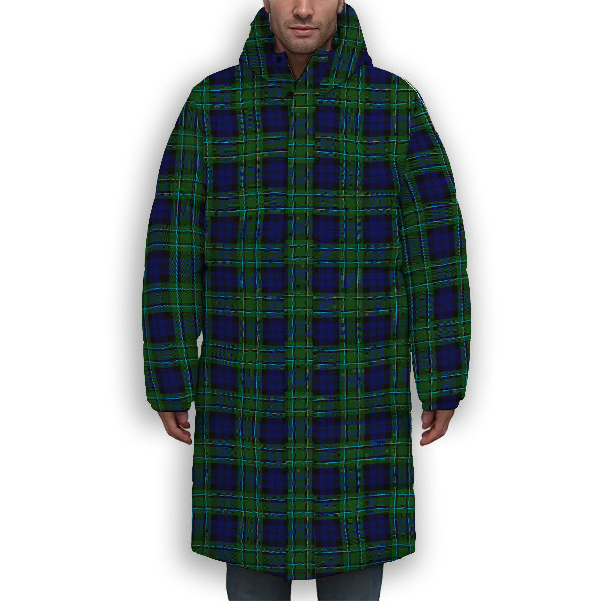 ScotsTee Shop Scottish MacCallum Modern SC Premium Tartan Long Down Jacket Winter White Duck Down Plaid