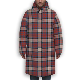 ScotsTee Shop Scottish MacDonald Dress Irish Ancient Premium Tartan Long Down Jacket Winter White Duck Down Plaid