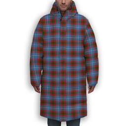 ScotsTee Shop Scottish Newton Premium Tartan Long Down Jacket Winter White Duck Down Plaid
