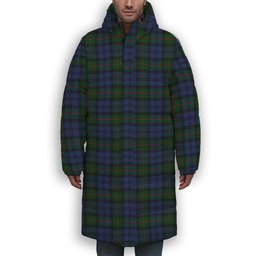 ScotsTee Shop Scottish Murray 1810 Premium Tartan Long Down Jacket Winter White Duck Down Plaid