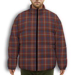 ScotsTee Shop Scottish Ainslie SC Premium Tartan Collar Down Jacket Winter White Duck Down Plaid