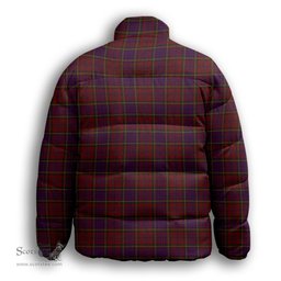 ScotsTee Shop Scottish Anderson of Kinnedear Red Premium Tartan Collar Down Jacket Winter White Duck Down Plaid