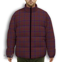 ScotsTee Shop Scottish Anderson of Kinnedear Red Premium Tartan Collar Down Jacket Winter White Duck Down Plaid