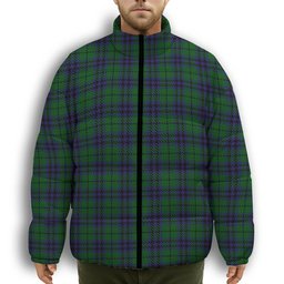 ScotsTee Shop Scottish Austin Premium Tartan Collar Down Jacket Winter White Duck Down Plaid