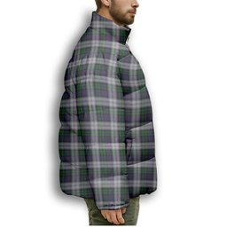 ScotsTee Shop Scottish Argyle Dress Premium Tartan Collar Down Jacket Winter White Duck Down Plaid