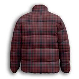 ScotsTee Shop Scottish Aberdeen Premium Tartan Collar Down Jacket Winter White Duck Down Plaid