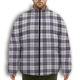 ScotsTee Shop Scottish Alexander of Menstry Dress Ancient Premium Tartan Collar Down Jacket Winter White Duck Down Plaid