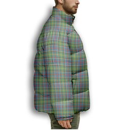 ScotsTee Shop Scottish Ayrshire District Premium Tartan Collar Down Jacket Winter White Duck Down Plaid