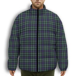 ScotsTee Shop Scottish Allardice Premium Tartan Collar Down Jacket Winter White Duck Down Plaid