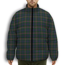 ScotsTee Shop Scottish Allison Premium Tartan Collar Down Jacket Winter White Duck Down Plaid