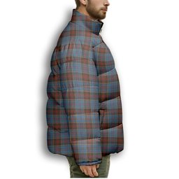 ScotsTee Shop Scottish Anderson MacGregor Hastie 1 Premium Tartan Collar Down Jacket Winter White Duck Down Plaid