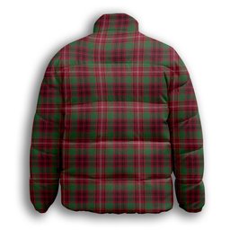 ScotsTee Shop Scottish Ainslie Modern Premium Tartan Collar Down Jacket Winter White Duck Down Plaid