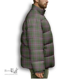 ScotsTee Shop Scottish Anderson of Kinneddar Hunting Premium Tartan Collar Down Jacket Winter White Duck Down Plaid