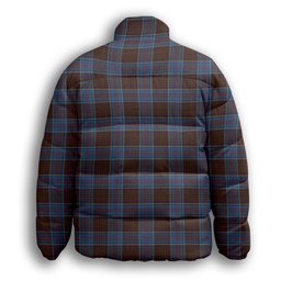 ScotsTee Shop Scottish Anderson STS Premium Tartan Collar Down Jacket Winter White Duck Down Plaid