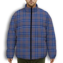 ScotsTee Shop Scottish Alexander of Menstry Ancient Premium Tartan Collar Down Jacket Winter White Duck Down Plaid