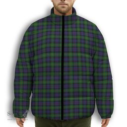 ScotsTee Shop Scottish Baillie (Fencibles) Premium Tartan Collar Down Jacket Winter White Duck Down Plaid