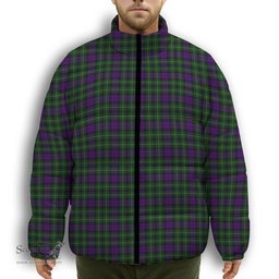 ScotsTee Shop Scottish Abercrombie Wilsons Premium Tartan Collar Down Jacket Winter White Duck Down Plaid