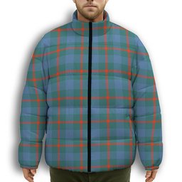 ScotsTee Shop Scottish Agnew Ancient Premium Tartan Collar Down Jacket Winter White Duck Down Plaid
