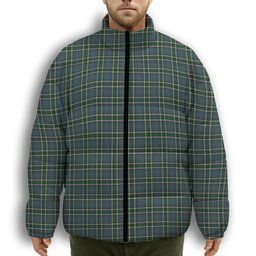ScotsTee Shop Scottish Bahamas Premium Tartan Collar Down Jacket Winter White Duck Down Plaid