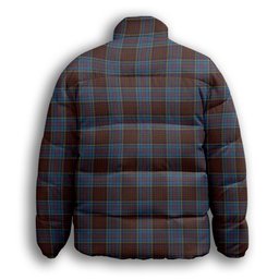 ScotsTee Shop Scottish Anderson Highland Society of London Premium Tartan Collar Down Jacket Winter White Duck Down Plaid