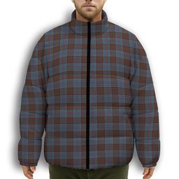ScotsTee Shop Scottish Anderson Highland Society of London Premium Tartan Collar Down Jacket Winter White Duck Down Plaid