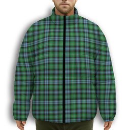 ScotsTee Shop Scottish Arbuthnot Ancient Premium Tartan Collar Down Jacket Winter White Duck Down Plaid