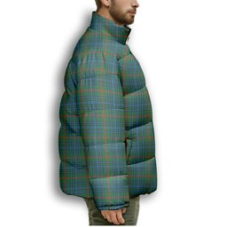 ScotsTee Shop Scottish Aiton Ancient Premium Tartan Collar Down Jacket Winter White Duck Down Plaid
