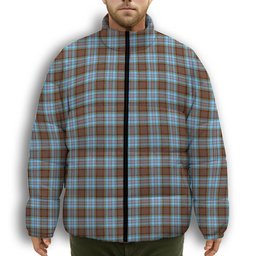 ScotsTee Shop Scottish Anderson Ancient Premium Tartan Collar Down Jacket Winter White Duck Down Plaid
