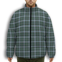 ScotsTee Shop Scottish Alexander of Menstry Hunting Premium Tartan Collar Down Jacket Winter White Duck Down Plaid