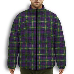ScotsTee Shop Scottish Austin Wilsons No 173 Premium Tartan Collar Down Jacket Winter White Duck Down Plaid