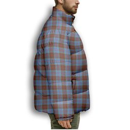 ScotsTee Shop Scottish Anderson Modern Premium Tartan Collar Down Jacket Winter White Duck Down Plaid