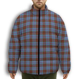 ScotsTee Shop Scottish Anderson Modern Premium Tartan Collar Down Jacket Winter White Duck Down Plaid