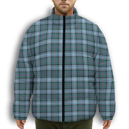 ScotsTee Shop Scottish Alexander of Menstry Hunting Ancient Premium Tartan Collar Down Jacket Winter White Duck Down Plaid