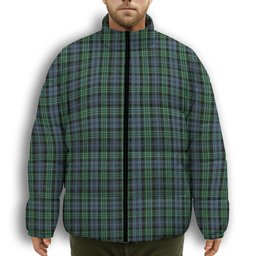 ScotsTee Shop Scottish Arbuthnott - TD Premium Tartan Collar Down Jacket Winter White Duck Down Plaid