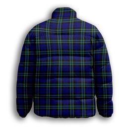 ScotsTee Shop Scottish Arbuthnot Modern Premium Tartan Collar Down Jacket Winter White Duck Down Plaid