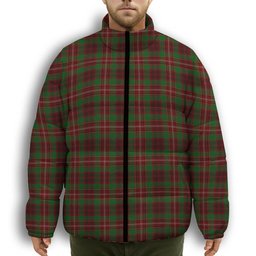 ScotsTee Shop Scottish Ainslie 2 Premium Tartan Collar Down Jacket Winter White Duck Down Plaid