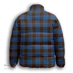 ScotsTee Shop Scottish Anderson Coulson Bonner 2 Premium Tartan Collar Down Jacket Winter White Duck Down Plaid