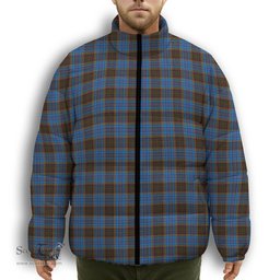 ScotsTee Shop Scottish Anderson Coulson Bonner 2 Premium Tartan Collar Down Jacket Winter White Duck Down Plaid